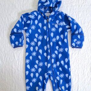 Columbia Baby Bunting Suit Blue Raindrop Print 18-24M